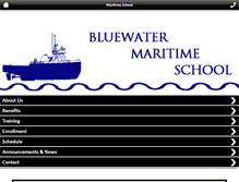 Tablet Screenshot of bluewatermaritimeschool.com